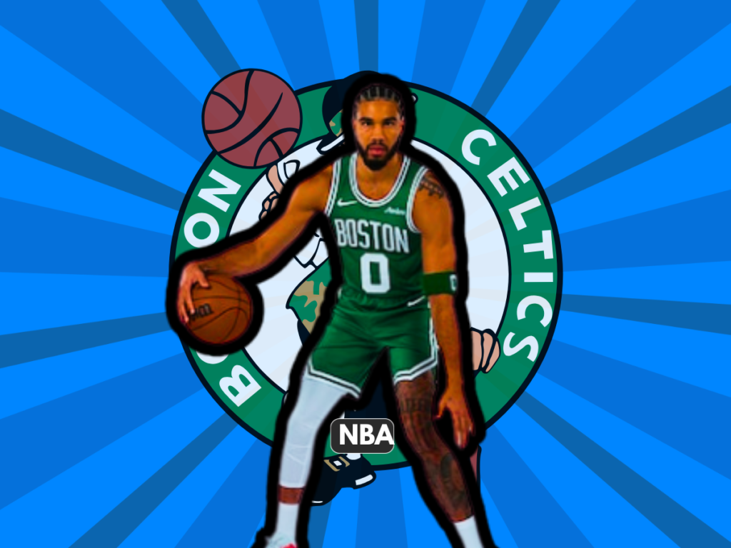 Boston Celtics forward Jayson Tatum featured in an editorial graphic detailing his Jayson Tatum 16-month recovery update ahead of training camp.