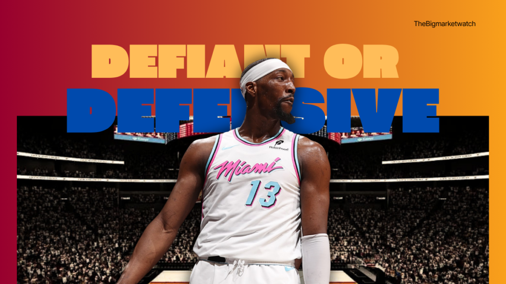 A graphic showing Bam Adebayo calling himself a scapegoat